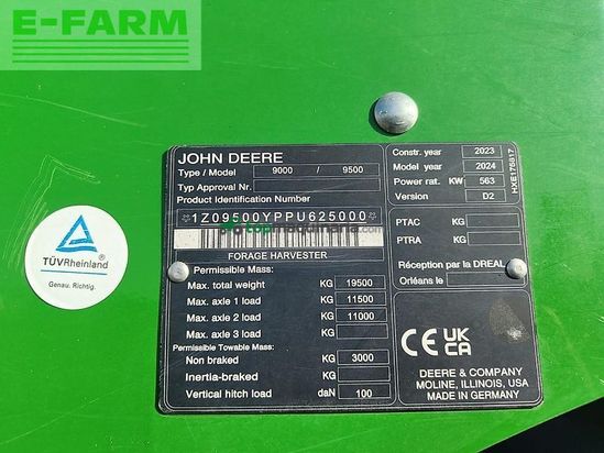 Cabezal - John Deere - 9500i prodrive 40km/h inkl. kemper 490plus