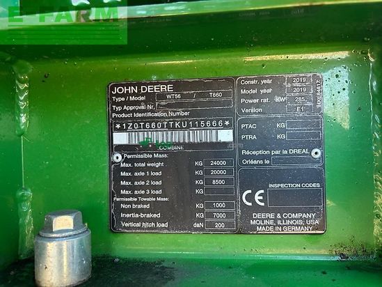 Cosechadora de Cereal - John Deere - t660