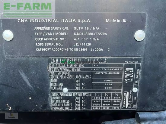Tractor agrícola - New Holland - t 7.270 ac