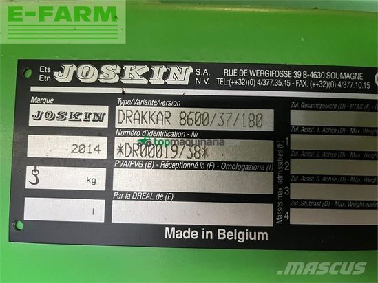 Cuba de purin - Joskin - cargo chassis met tank en drakkar bak