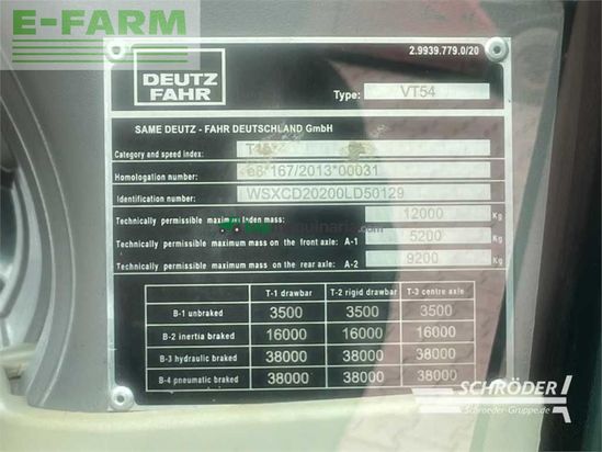 Tractor agrícola - Deutz-Fahr - 6215 ttv