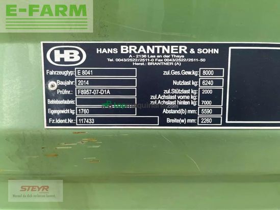 Remolqu agrícola - Brantner - einachs-dreiseitenkipper e 8041