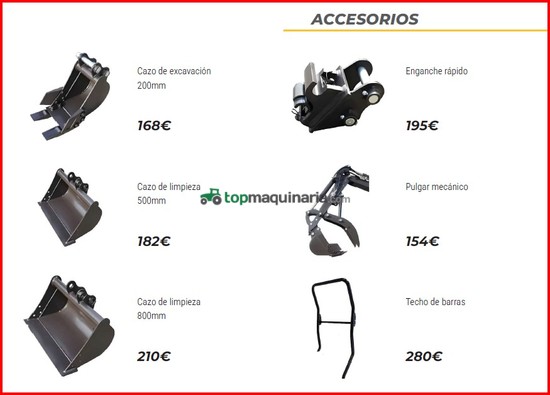 MINI EXCAVADORAS ORUGAS GIRATORIAS de 650 Kg a 7 Ton