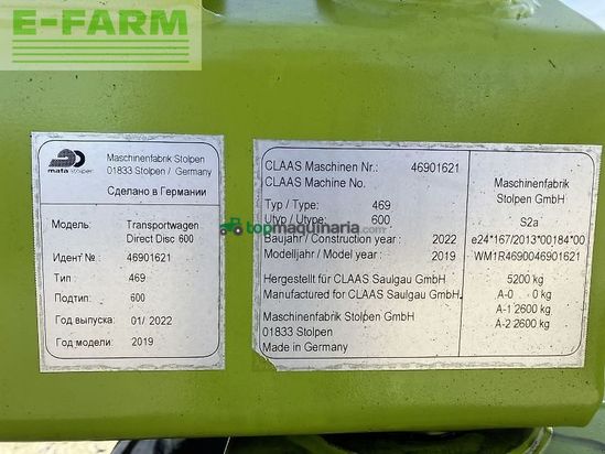 Cabezal - Claas - direct disc 600 + tw avo25