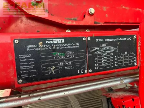 Cosechadora - arrancadora de patata - Grimme - evo 280 clodsep gen ii
