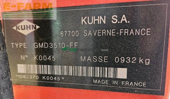 Cortacésped manual - Kuhn - mähwerk gmd 3510 ff