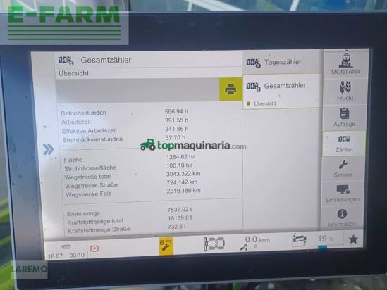 Cosechadora de Cereal - Claas - trion 750 montana + v 770 laserpilot