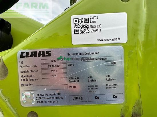 Cortacésped manual - Claas - disco 290