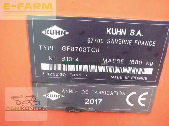 Henificador - Kuhn - gf 8702t-g2 digidrive