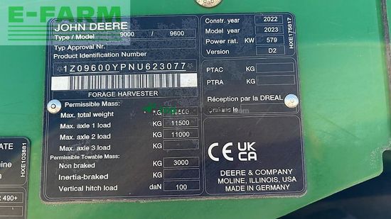 Cosechadora de Cereal - John Deere - 9600 / 18liter/ 490plus