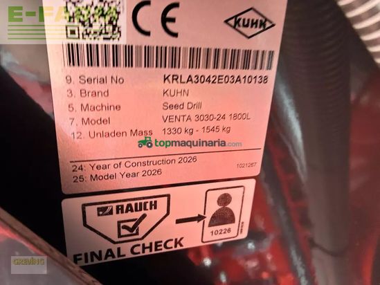 Combinado de siembra - Kuhn - venta 3030-24 inkl. kuhn hr3030