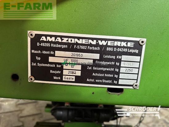 Atomizador - Amazone - uf 1000 | 15 meter | tüv bis 2027