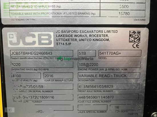 Telescopica - JCB - 541-70 agri plus