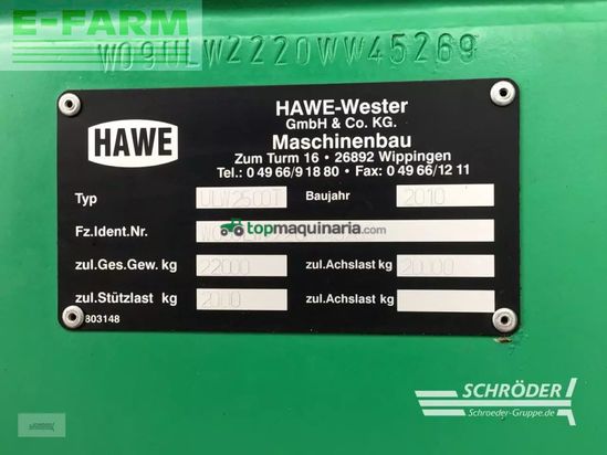 Cinta transportadora de forraje - Hawe - ulw 2500 t