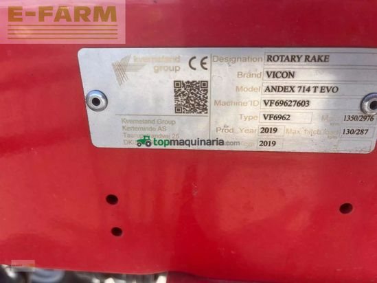 Rastrillo - Vicon - andex 714 t evo
