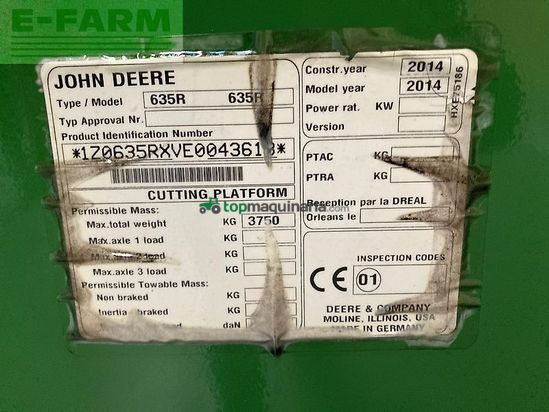 Cabezal - John Deere - 635r