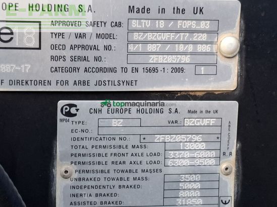 Tractor agrícola - New Holland - t7.220 ac