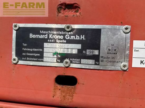 Remolqu agrícola - Krone - turbo 5000 t