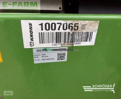 Cinta transportadora de forraje - Krone - mx 370 gd