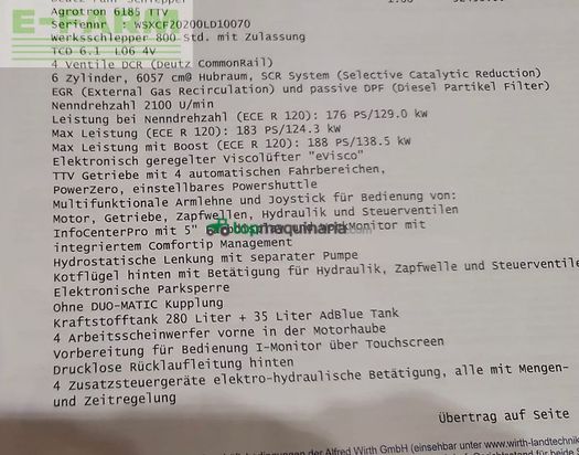 Tractor agrícola - Deutz - 6185 ttv