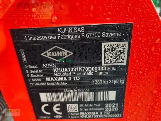 Sembradora monograno mecanica - Kuhn - maxima 3 td, mulchsaat, 6 reihig