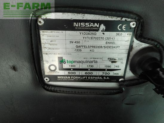 Elevadora - Nissan - y1d2a25q triplex 4,5m + ss + zv + kabine