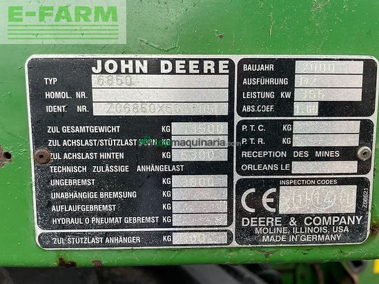 Cosechadora de Cereal - John Deere - 6850 allrad 4wd