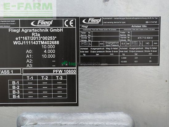 Cuba de purin - Fliegl - pfw 10600 inkl. schleppschuhverteiler skate 120