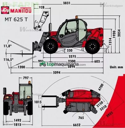 Telescopica - Manitou - mt 625 h easy ( 1,81 breit - 1,92 hoch )