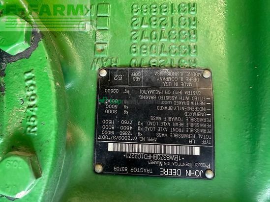 Tractor agrícola - John Deere - 8370 r autopowr