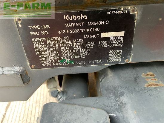 Tractor agrícola - Kubota - m8540 tractor (st24583)