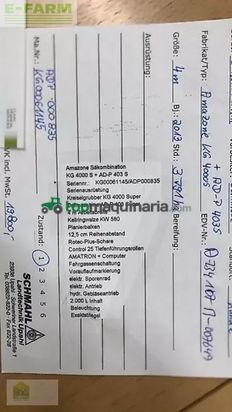 Combinado de siembra - Amazone - kg400s + adp403s + wagen