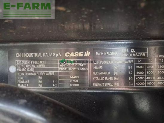 Tractor agrícola - Case IH - puma 260 cvx