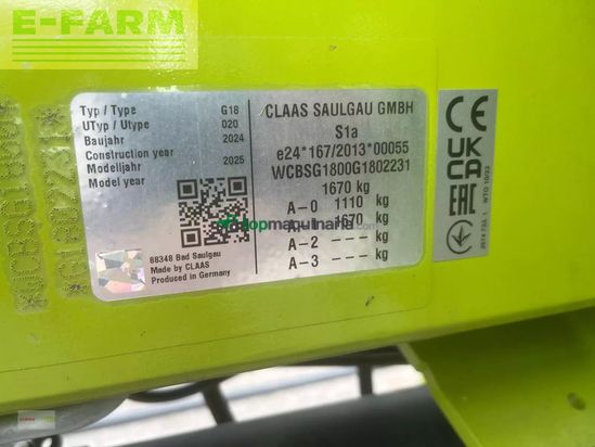 Rastrillo - Claas - liner 1800 twin