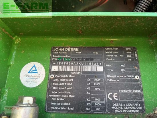 Cosechadora de Cereal - John Deere - t 560 i allrad 40 km/h