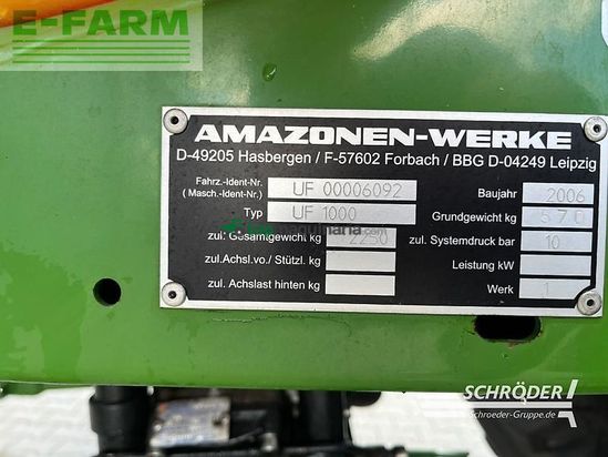 Atomizador - Amazone - uf 1000 | 15 meter | tüv bis 2027