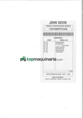 Tractor agrícola - John Deere - 6110m