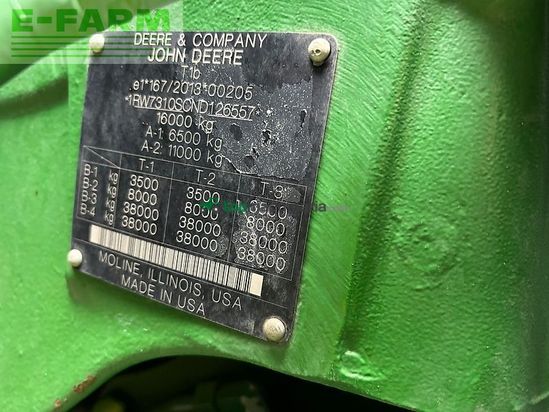 Tractor agrícola - John Deere - 7r310 *garantieverlängerung*