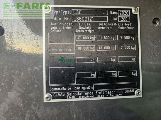 Cosechadora de Cereal - Claas - tucano 560 montana