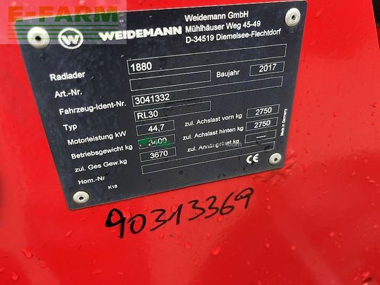 Minicargadora - Weidemann - 1880 kabine mit 30km/h + highflow