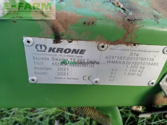 Rastrillo - Krone - swadro ts 680 twin