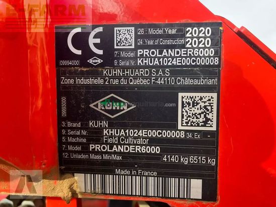 Cultivador - Kuhn - pronlander 6000