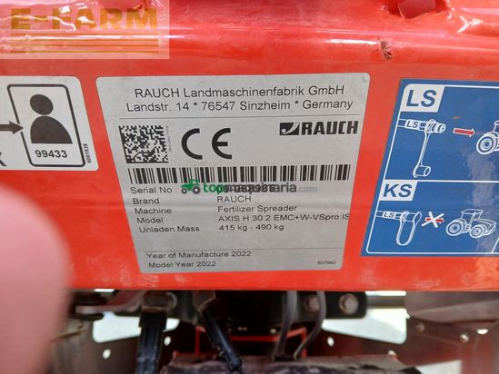 Esparcidor - Rauch - Axis 30.2 H EMC + W Isobus