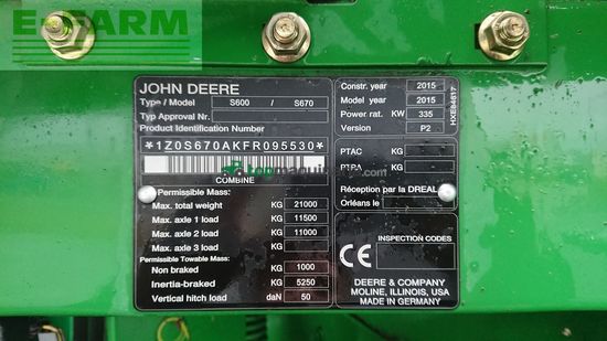 Cosechadora de Cereal - John Deere - s670 4wd + macdon fd75