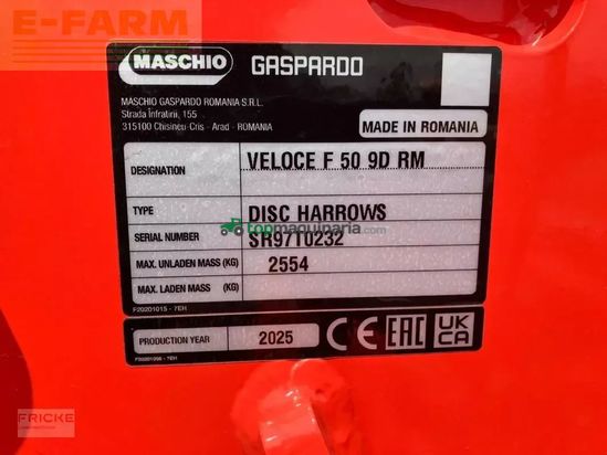 Grada de disco - Maschio - veloce 500