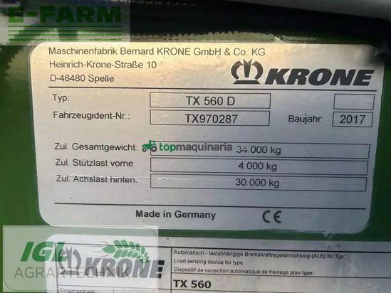 Cinta transportadora de forraje - Krone - tx 560 d