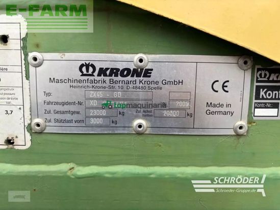Cinta transportadora de forraje - Krone - zx 45 gd