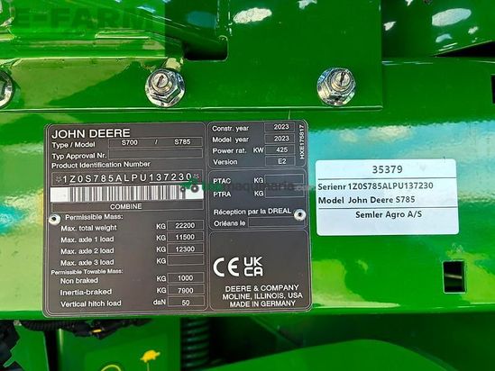 Cosechadora de Cereal - John Deere - s785