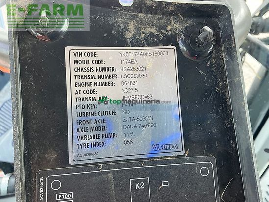 Tractor agrícola - Valtra - t174 active tractor (st26435)