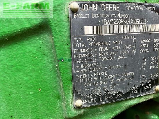 Tractor agrícola - John Deere - 7290r